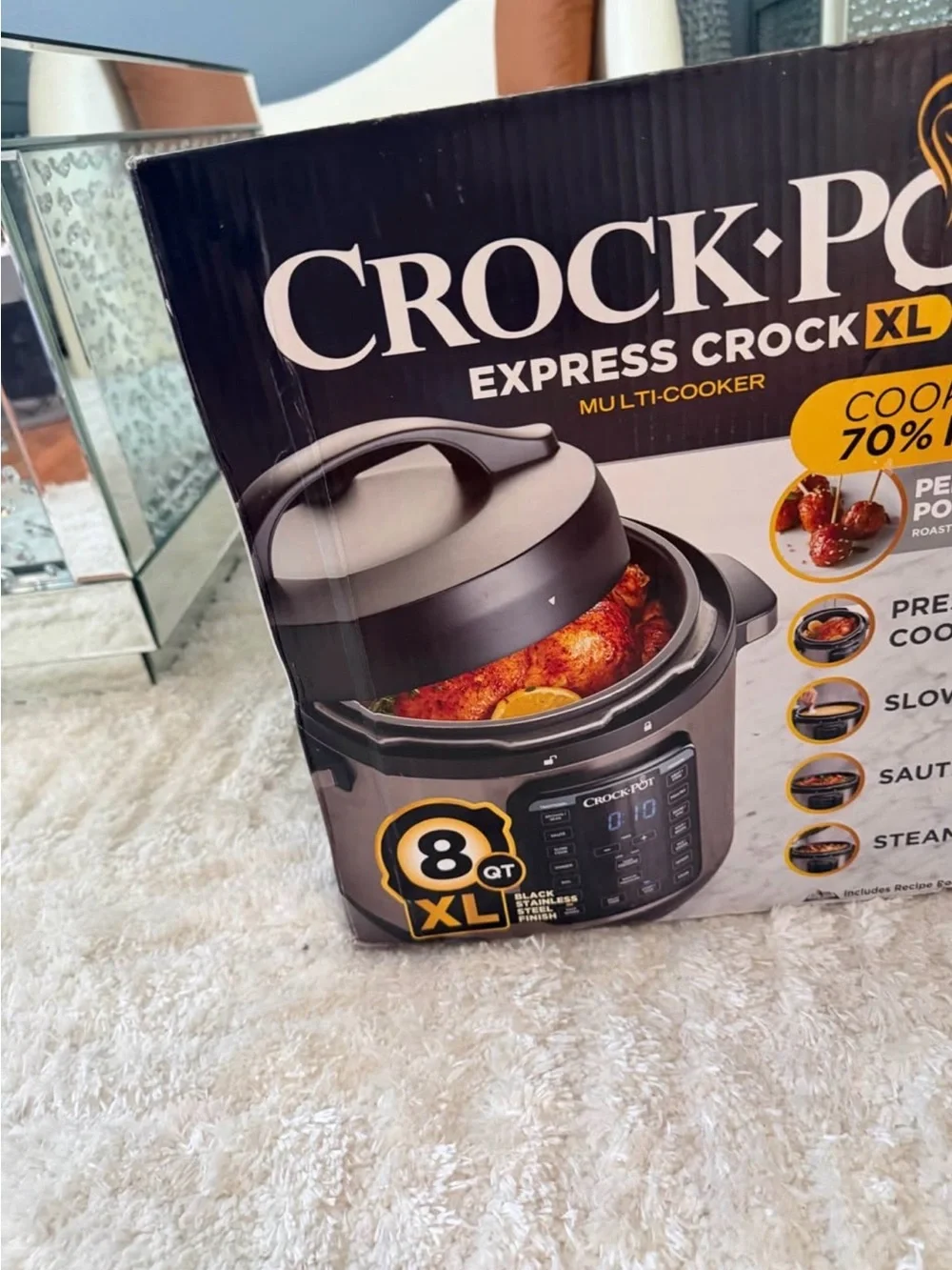 Crock-Pot Express Crock XL 8 Qt Multi-Cooker in Black